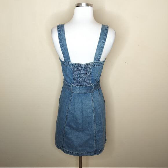 Habitual Belted Denim Mini Dress Button Front - Picture 7 of 9